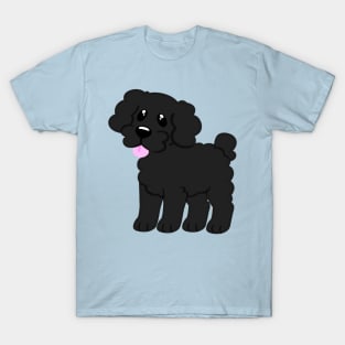 Simple Black Poodle - Blue T-Shirt